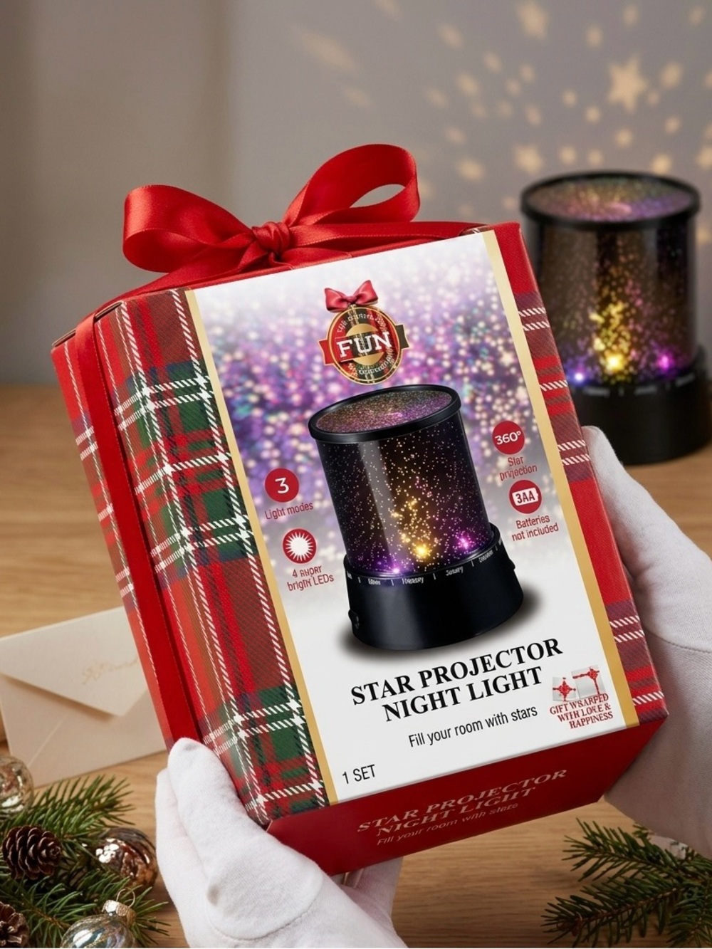 Star Projector Night Light - Black